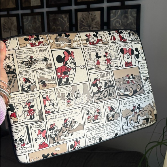 Authentic KATE SPADE Saffiano leather Disney Mickey & friends laptop zip case - Picture 4 of 8